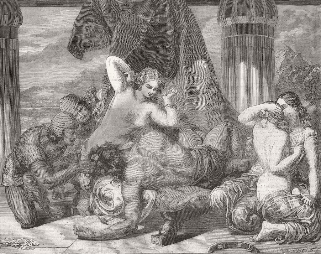 Associate Product NUDES. Samson Betrayed 1850 old antique vintage print picture