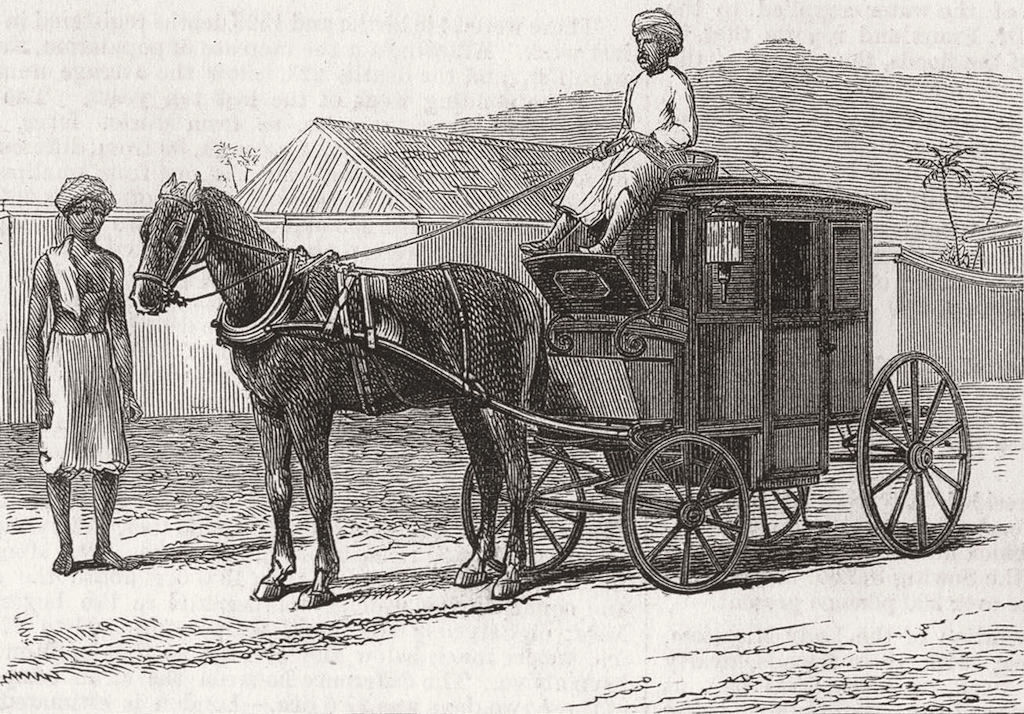 LONDON. Hackney Carriage, Chennai 1876 old antique vintage print picture