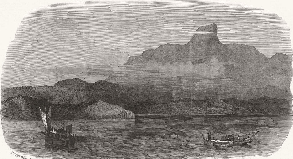 NEW GUINEA. Cape possession & mount Victoria  1848 old antique print picture