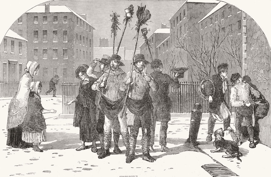 TOWNS. Frozen-out gardeners 1850 old antique vintage print picture