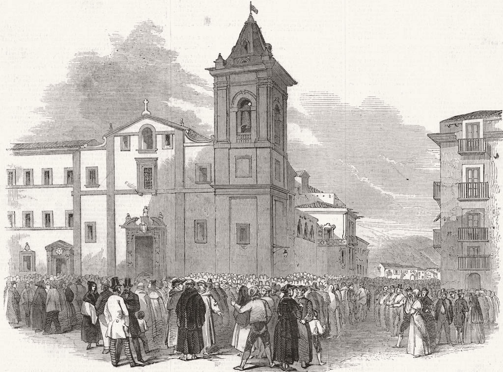 ITALY. Palermo 1848 old antique vintage print picture