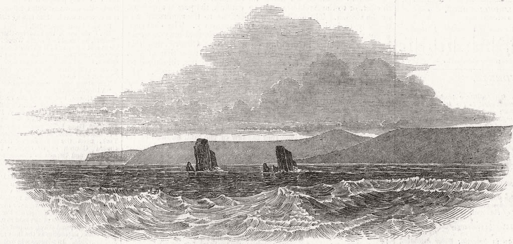 TUNISIA. Fratelli Rocks, North Coast of Africa 1848 old antique print picture