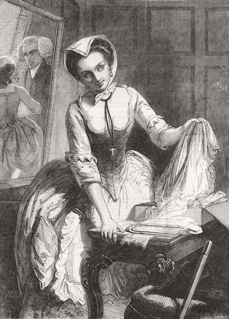 PRETTY LADIES. The Grisette 1852 old antique vintage print picture