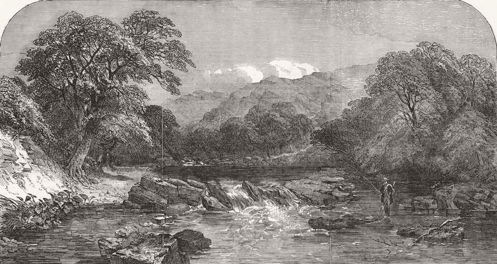 WESTMORELAND. Trout-stream 1850 old antique vintage print picture