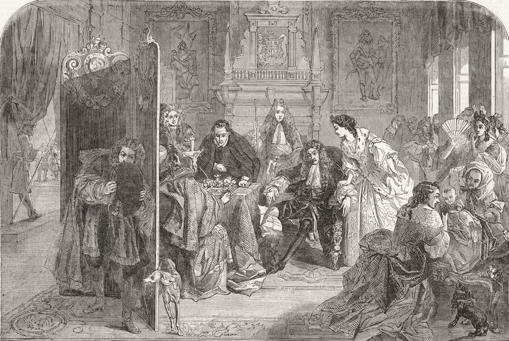 LONDON. James II hears Prince of Orange has landed 1850 old antique print