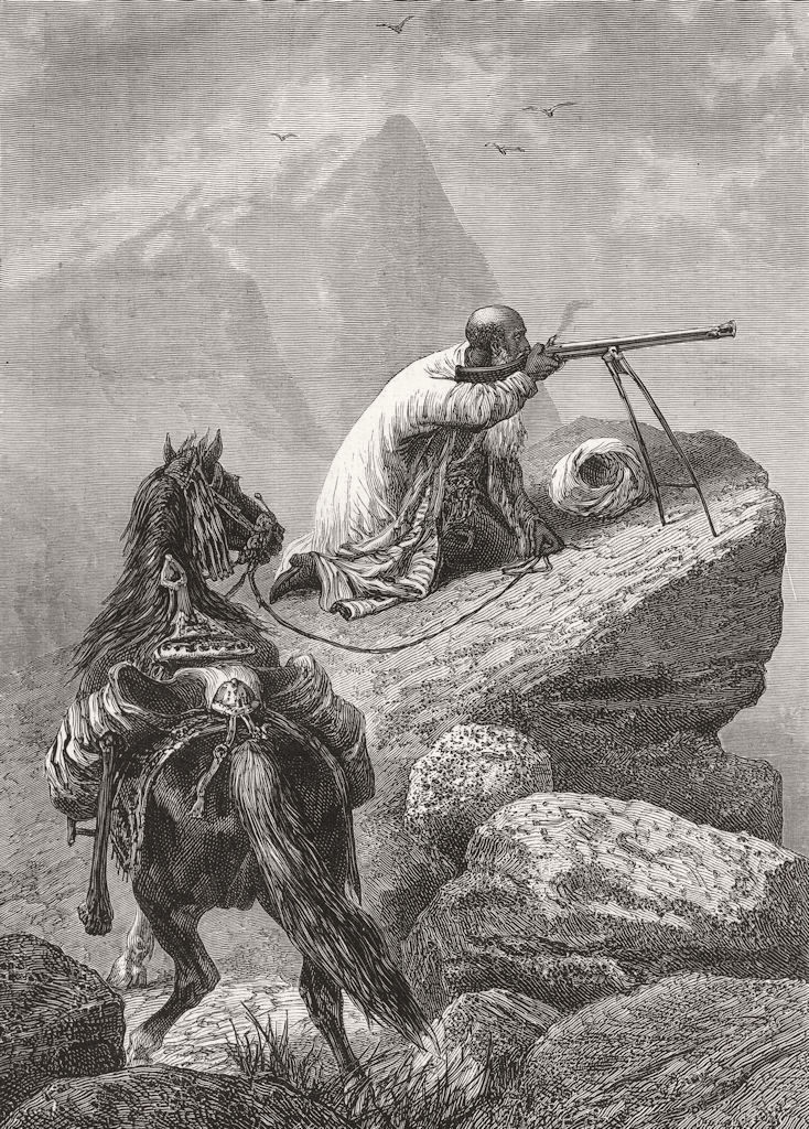 MOUNTAINEERING. Mountaineer of Russian Asia 1875 old antique print picture