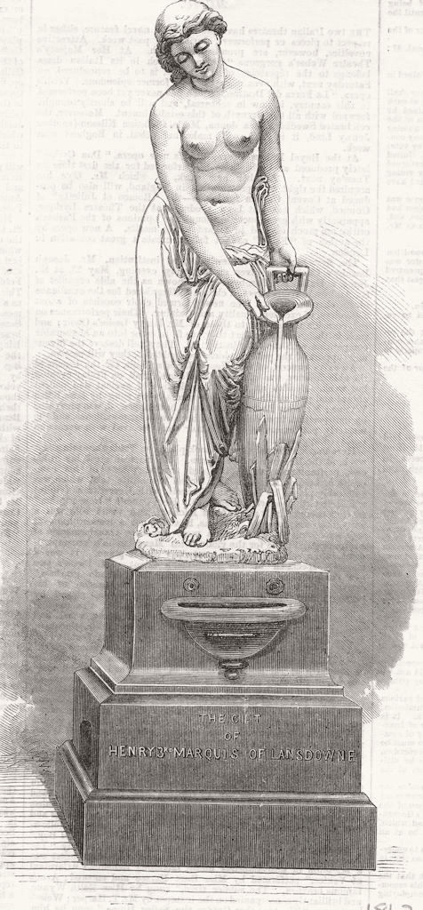 Associate Product BUILDINGS. Fountain, Berkeley Sq, Munro, Sculptor 1867 old antique print