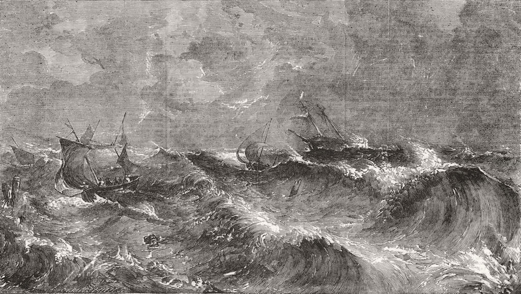 SEASCAPES. The sea-scape 1856 old antique vintage print picture