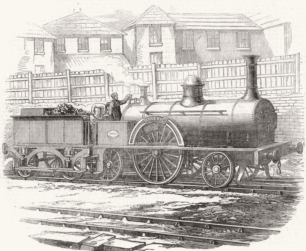 Associate Product TRAINS. M'Connell's Express locomotive engine 1855 old antique print picture