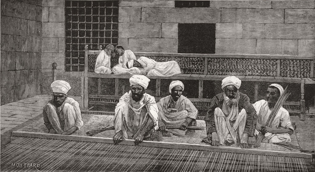 EGYPT. Cairo. Mat-makers 1883 old antique vintage print picture