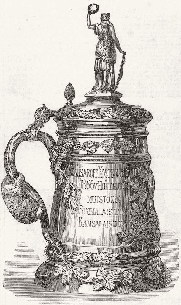 Associate Product FRIESLAND. Gold cup, Kostromsky 1868 antique vintage print picture