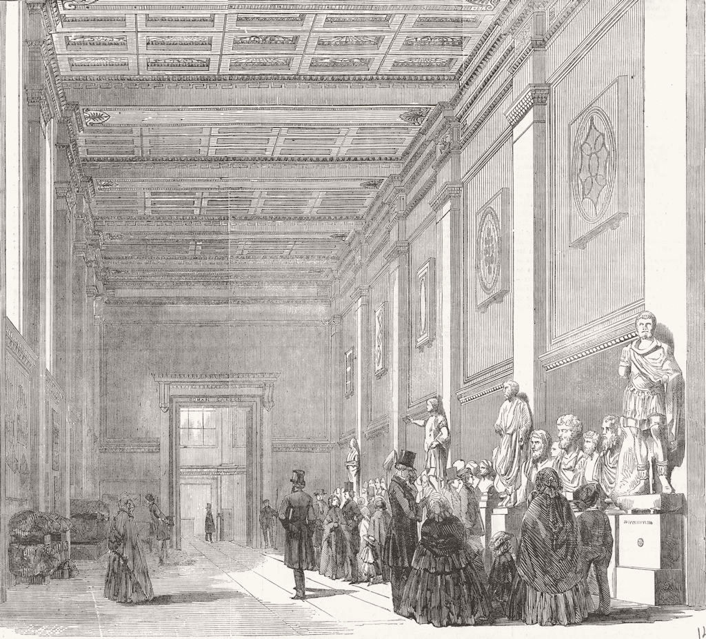 Associate Product LONDON. Corridor, or Roman Gallery, British Museum 1857 old antique print