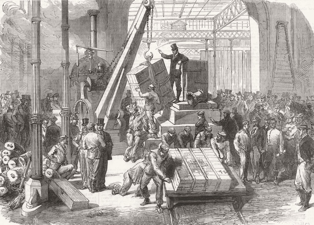 Associate Product FRANCE. Locomotive crane, work 1867 old antique vintage print picture