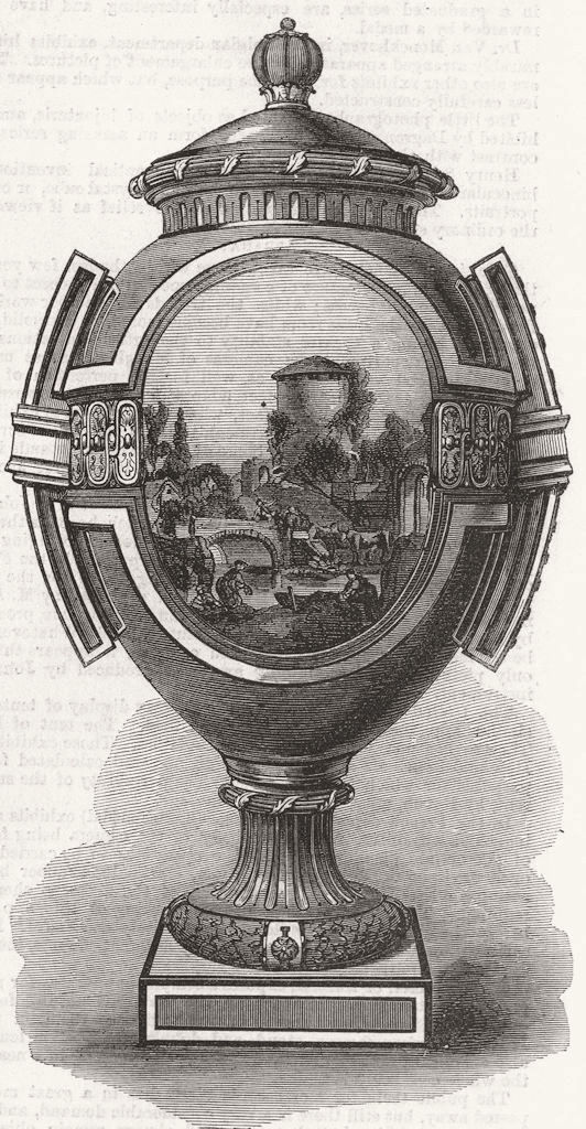 CHINA. Vase 2 1867 old antique vintage print picture