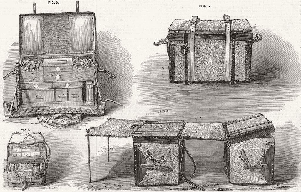 Associate Product FIELD HOSPITALS. British medicine pannier 1867 old antique print picture