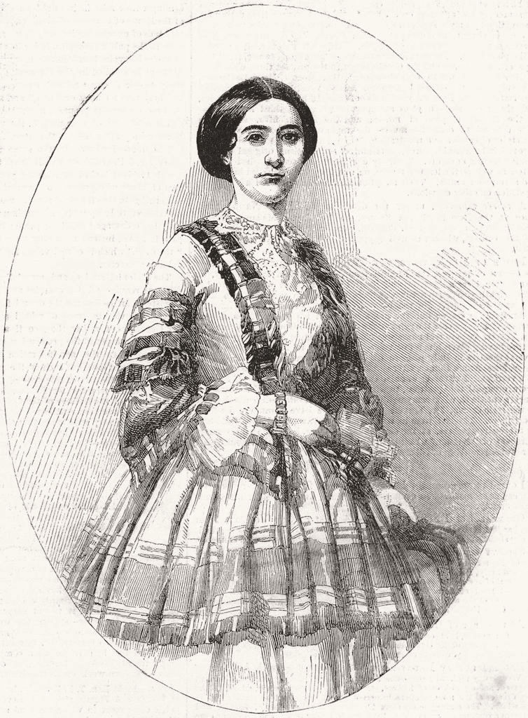 PRETTY LADIES. Madame Bosio, of Royal Italian Opera c1860 old antique print
