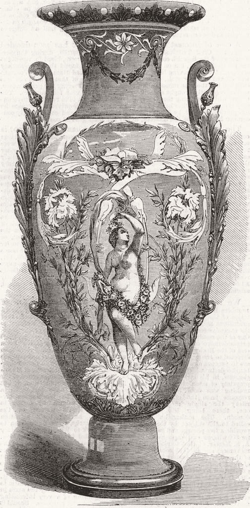 FRANCE. Sevres Vase 1865 old antique vintage print picture
