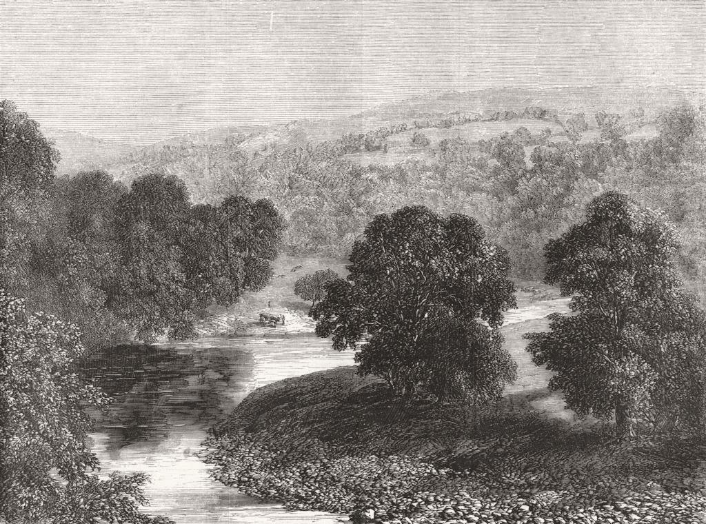 YORKS. Valley of the Wharfe 1855 old antique vintage print picture