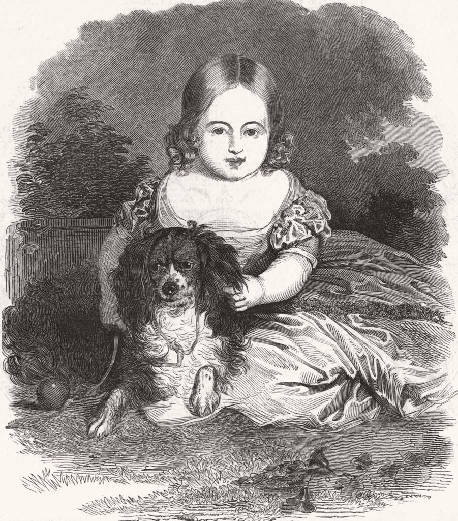CHILDREN. HRH Princess Alice 1847 old antique vintage print picture