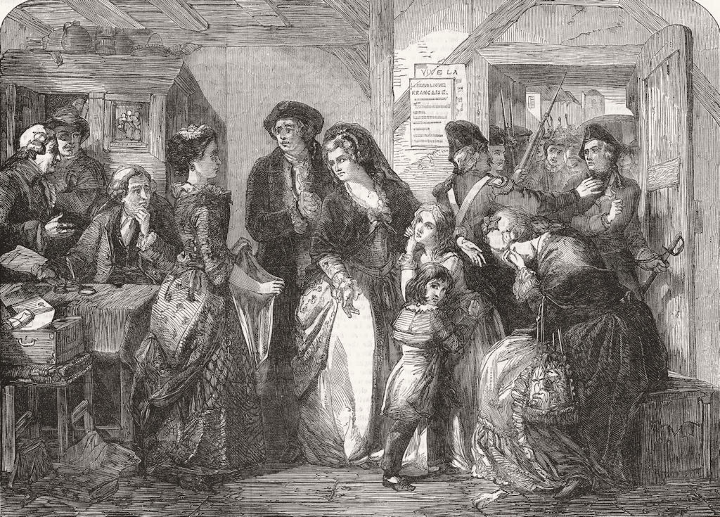 VARENNES. Arrest of Louis XVI & his family, 1791 1854 old antique print