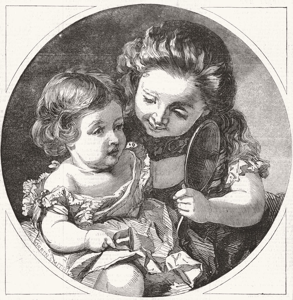 CHILDREN. The picture of innocence 1856 old antique vintage print