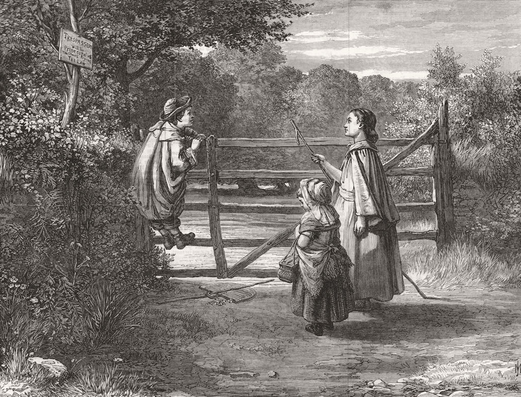 Associate Product CHILDREN. No Thoroughfare 1869 old antique vintage print picture