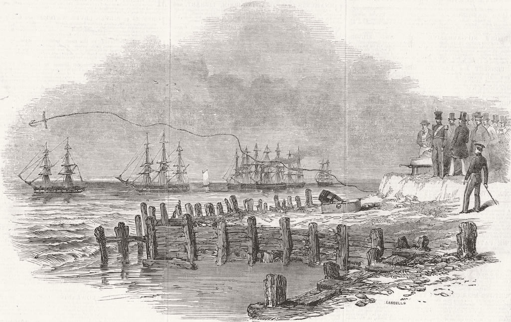 SHIPS. Jerningham Shipwreck rescue Test 1846 old antique vintage print picture