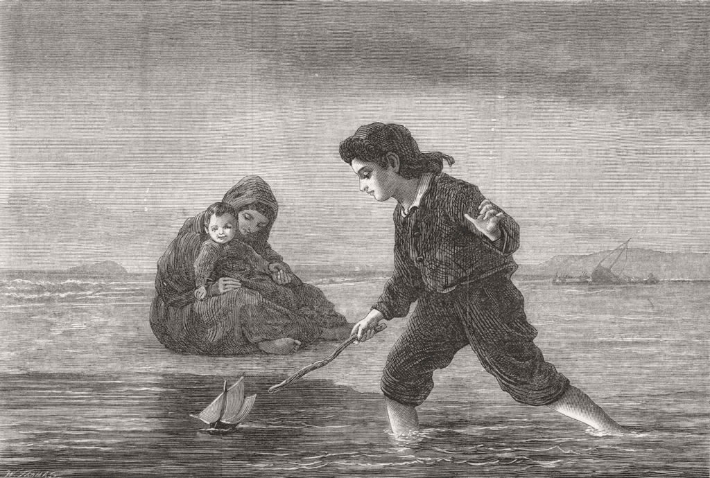 Associate Product CHILDREN. Children of the sea 1869 old antique vintage print picture