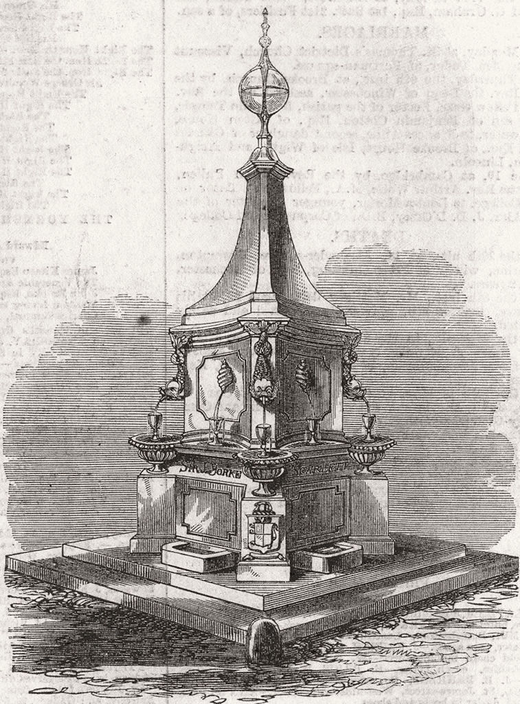 Associate Product HANTS. Drinking-fountain, southsea common, Scarlett 1861 old antique print