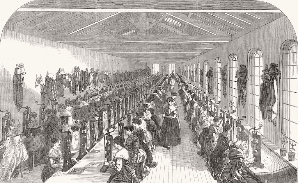 Associate Product MANUFACTURING. Slitting room for pens 1851 old antique vintage print picture