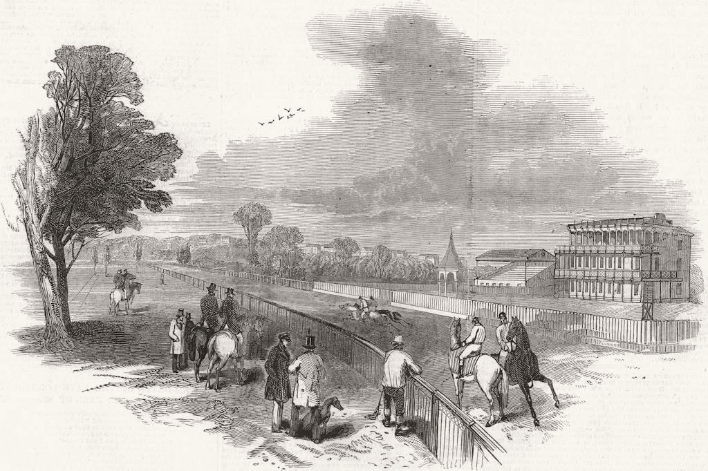 LANCS. Manchester new race course 1847 old antique vintage print picture