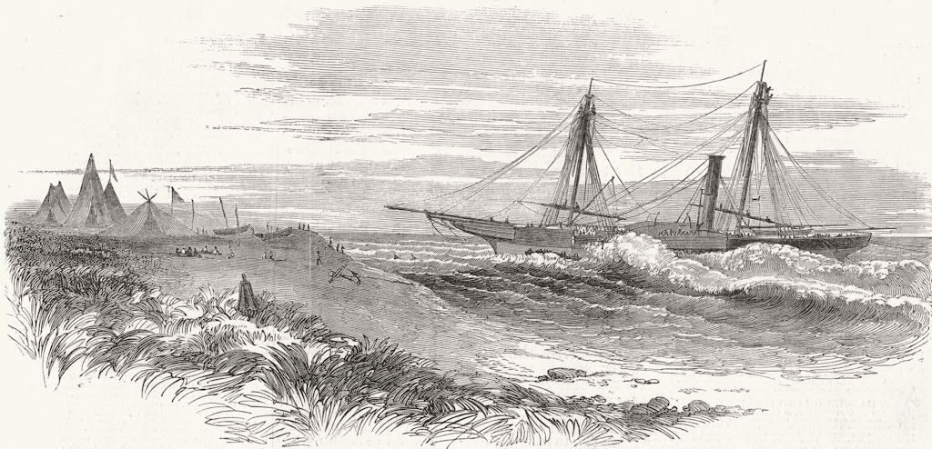 LIBERIA. Ship flamer, reef south-E of Monrovia 1851 old antique print picture