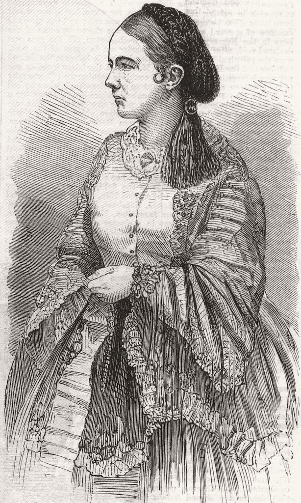 PRETTY LADIES. Madame Rieder Schlumberger 1859 old antique print picture