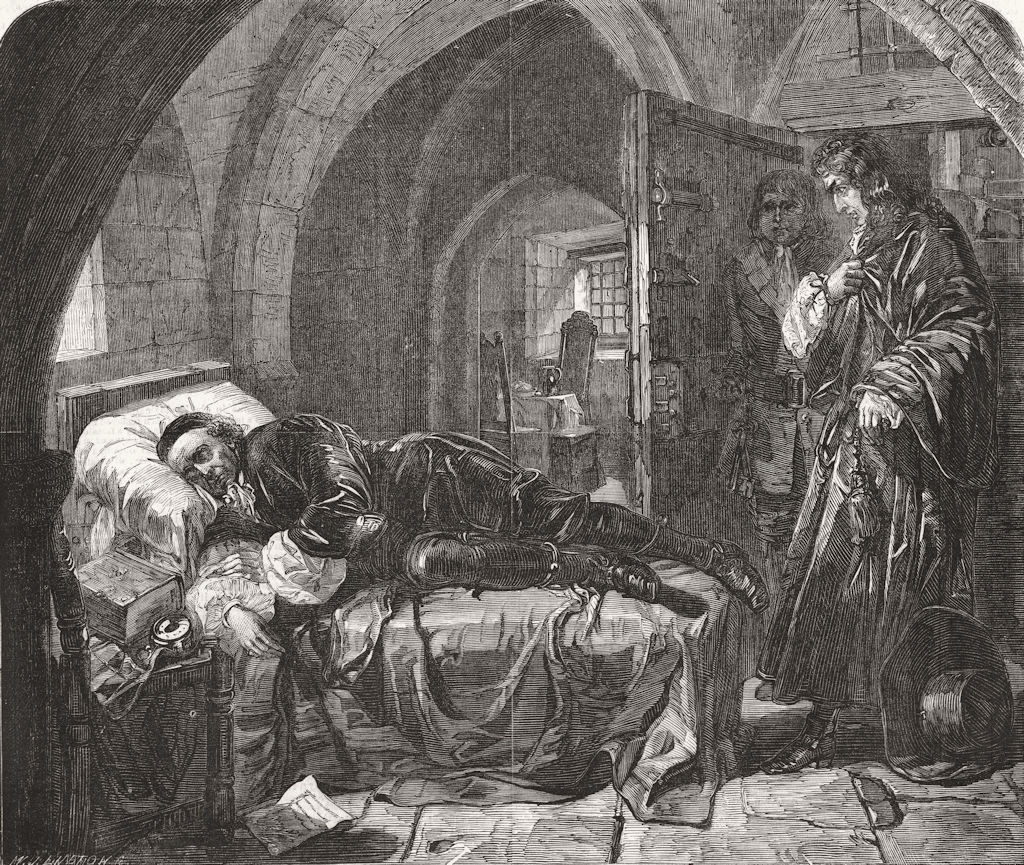 ARGYLL. Last sleep of before his execution, 1685 1854 old antique print