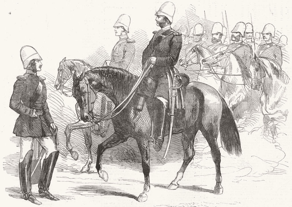 INDIA. Kolkata guards(Cavalry) 1857 old antique vintage print picture