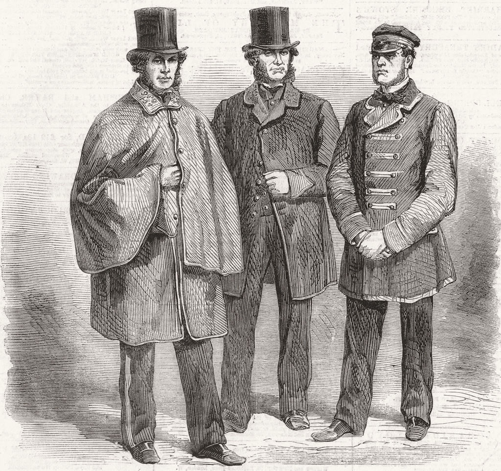 Associate Product ROYAL MAIL. Postmen, mail-guards, drivers uniforms 1860 old antique print