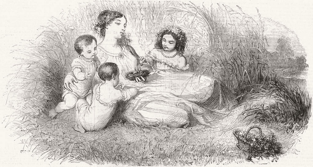 CHILDREN. The bird's nest 1859 old antique vintage print picture