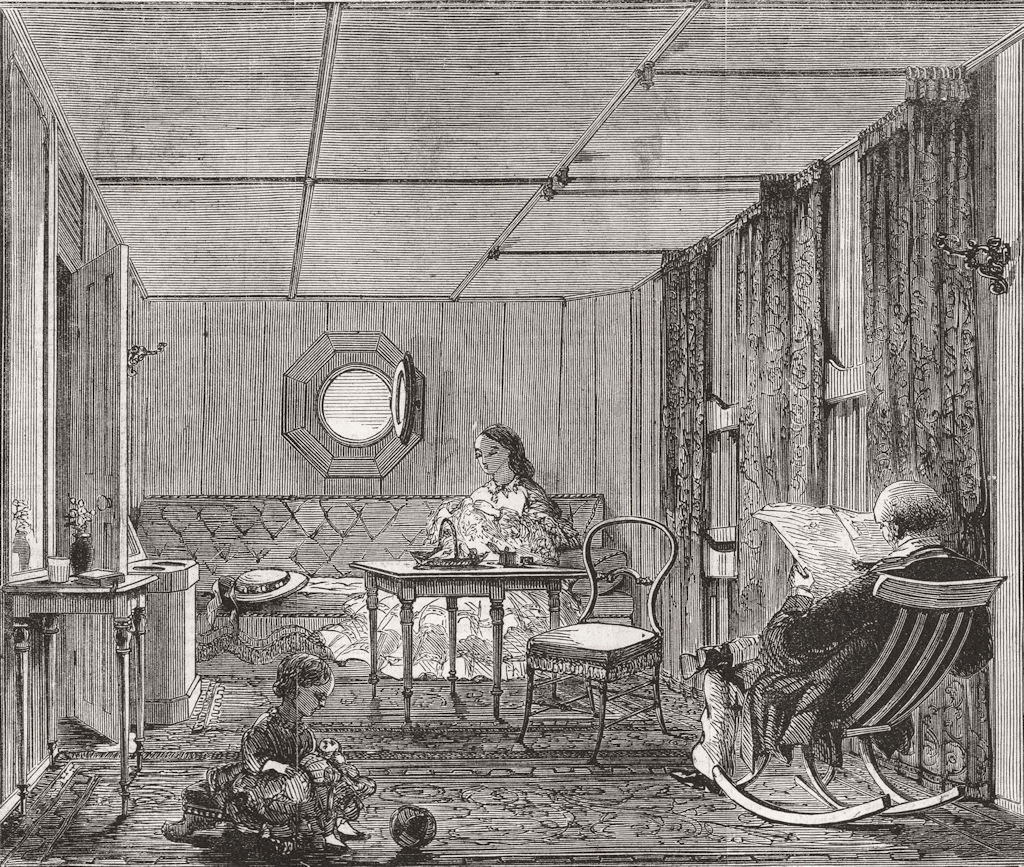 Associate Product FAMILY. Saloon cabin, Great Eastern 1859 old antique vintage print picture
