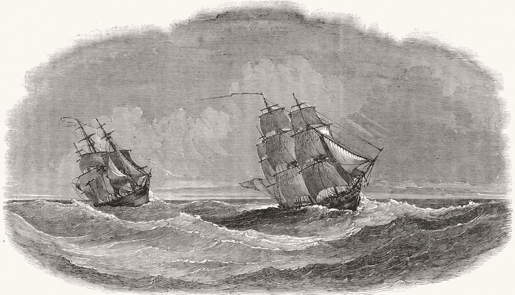 SHIPS. Experimental fleet. Phaeton; Arethusa 1851 old antique print picture