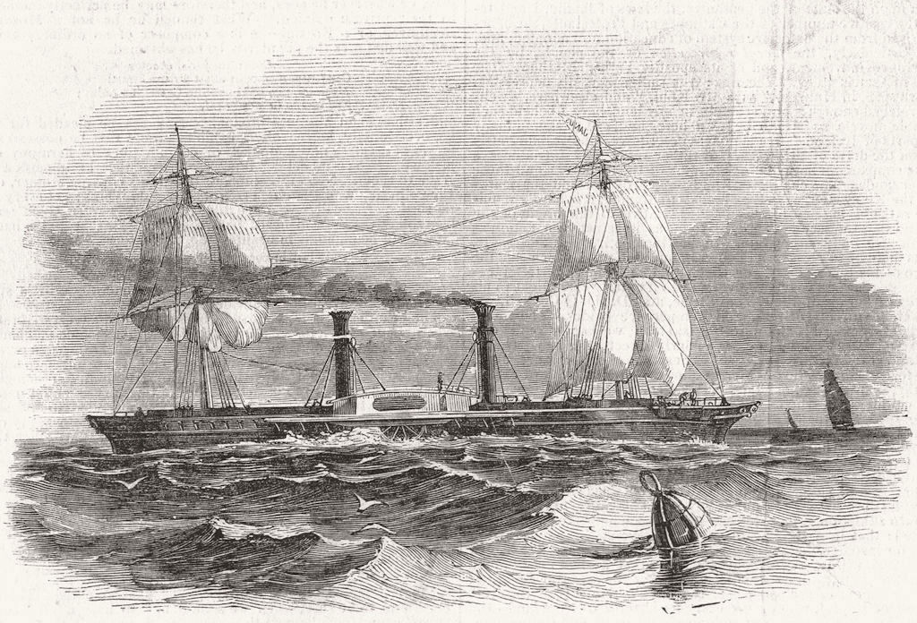 SHIPS. New Govt ship Janus 1844 old antique vintage print picture