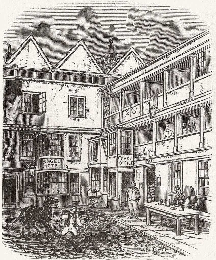Associate Product ROME. Angel Inn, St Clements, strand 1849 old antique vintage print picture