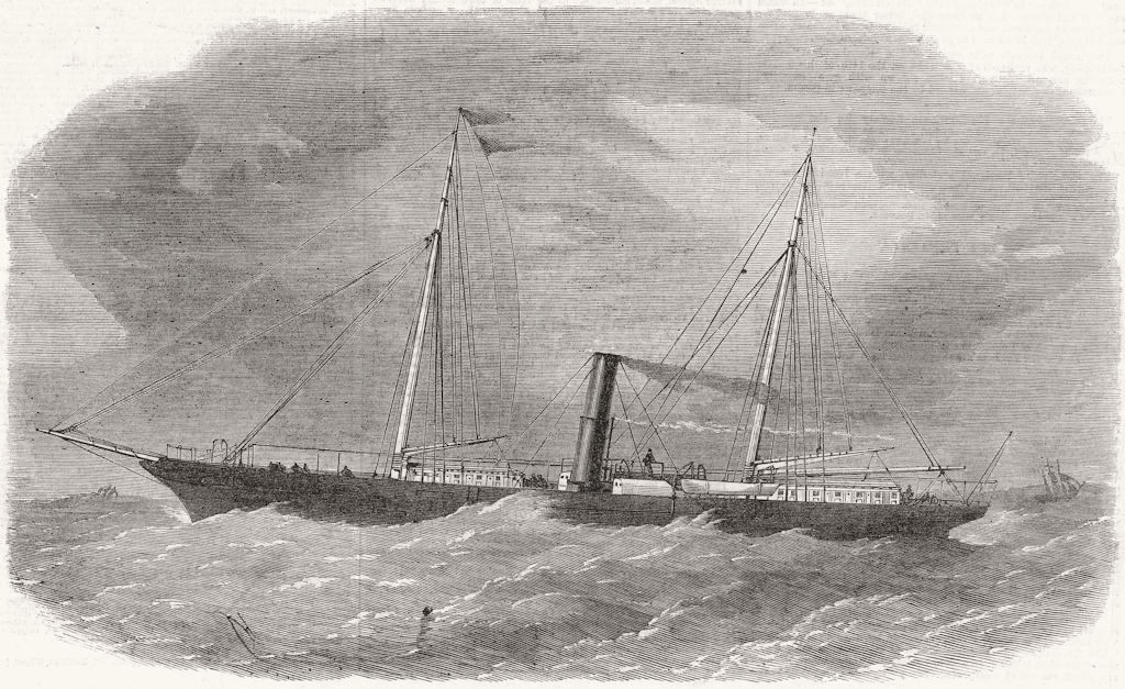 SHIPS. Dudgeon's new double-iron Ship Flora 1862 old antique print picture