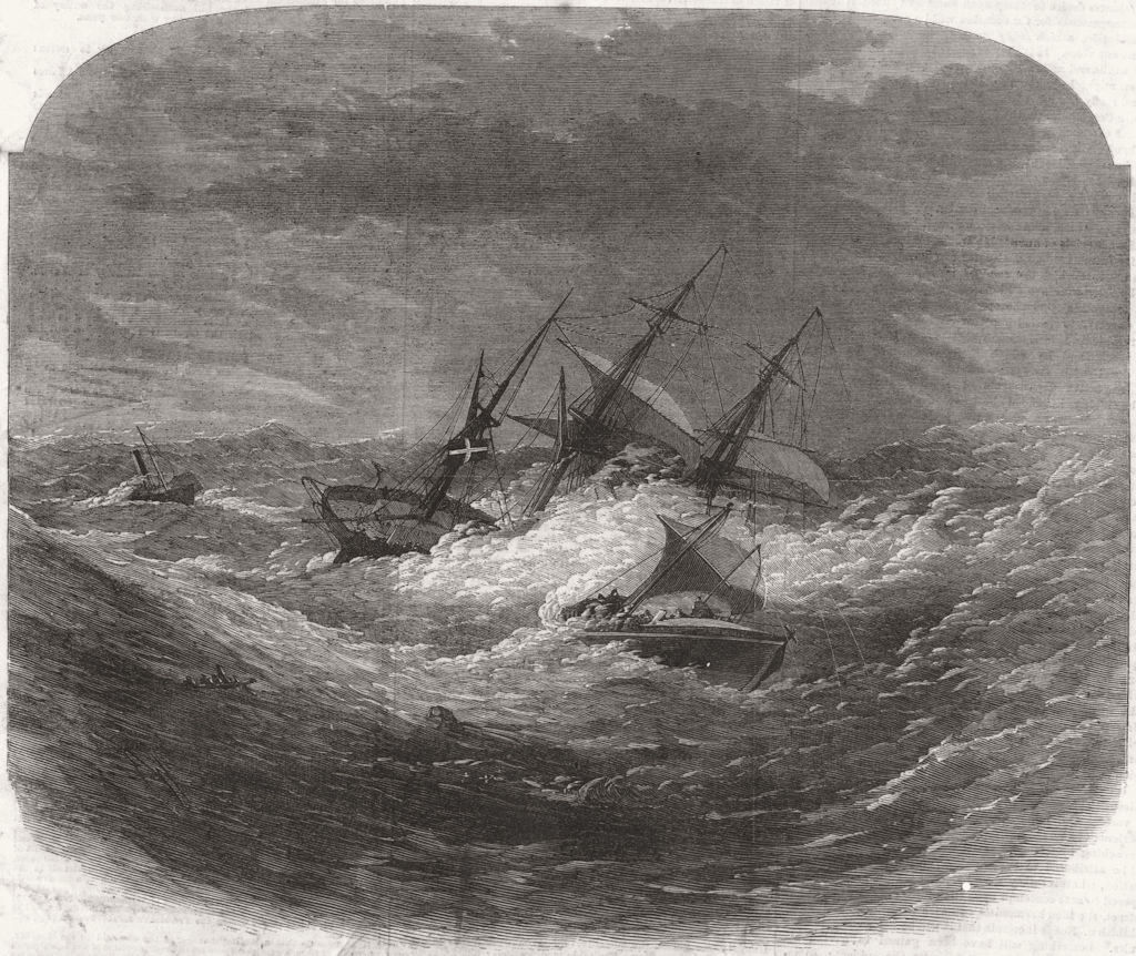 RAMSGATE. Lifeboat Bradford, Danish Aurora Borealis 1867 old antique print