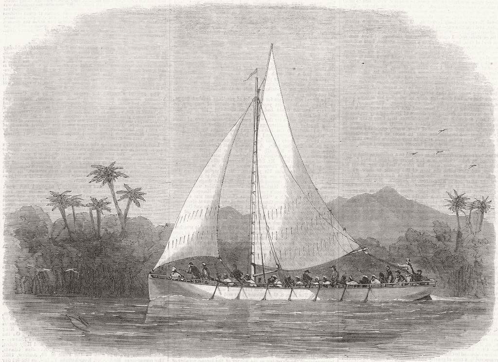 AFRICA. Steel boat Dr Livingstone search 1867 old antique print picture