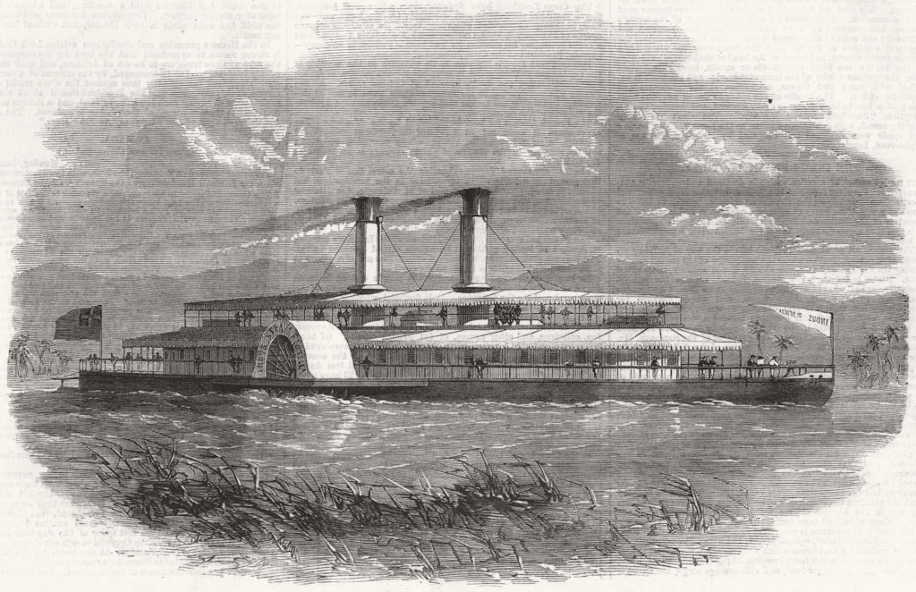 PAKISTAN. Indus steam Flotilla-Model ship 1859 old antique print picture