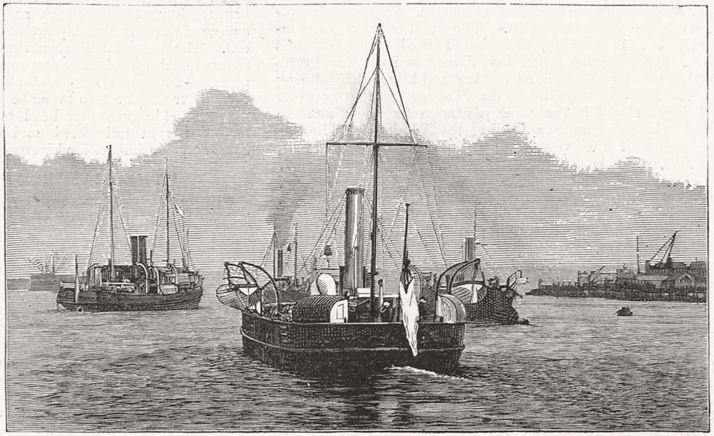 HANTS. Sea-Horse, Portsmouth harbour 1886 old antique vintage print picture