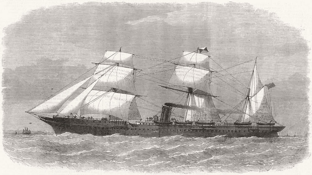 SHIPS. P&O Co's Ship Deccan 1869 old antique vintage print picture
