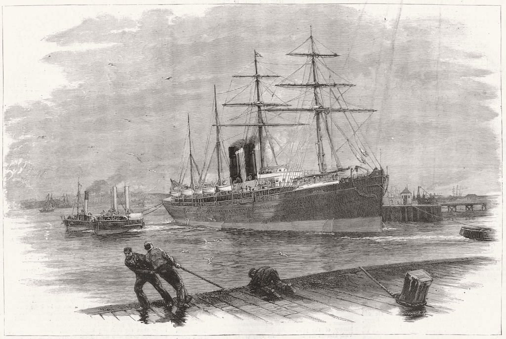 HORMUZ. Orient steam navigation Co's new liner  1887 old antique print picture