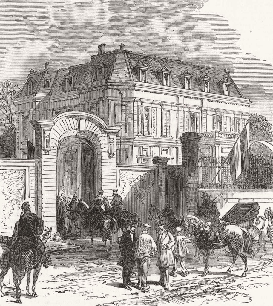 VERSAILLES. Count Bismarck's House, Rue De Provence 1870 old antique print