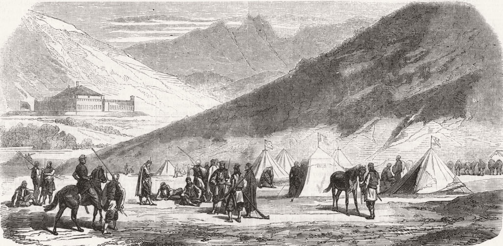 VENEZUELA. Camp of frontier commission, Dragal 1859 old antique print picture